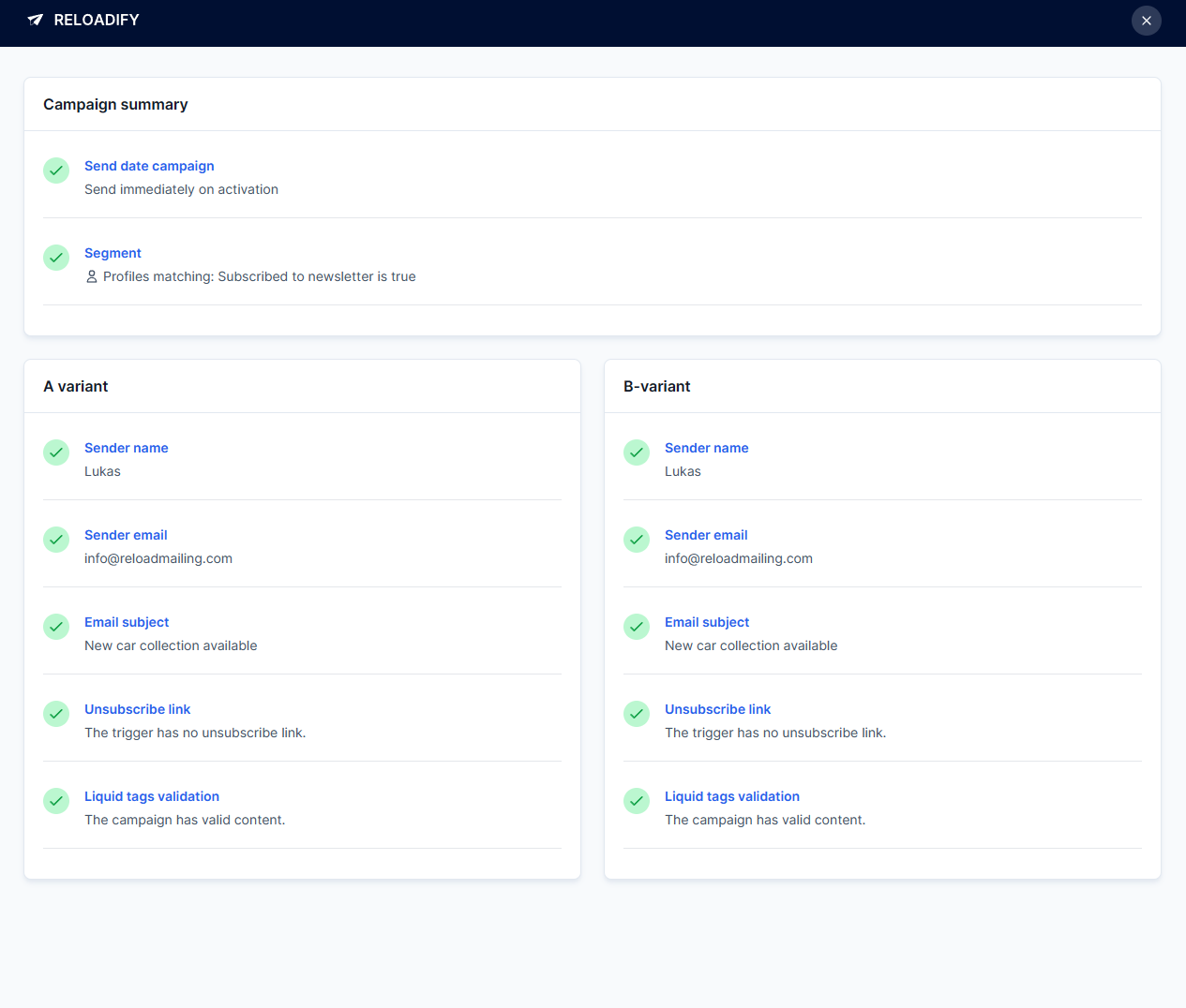 Design detail from Reloadify App