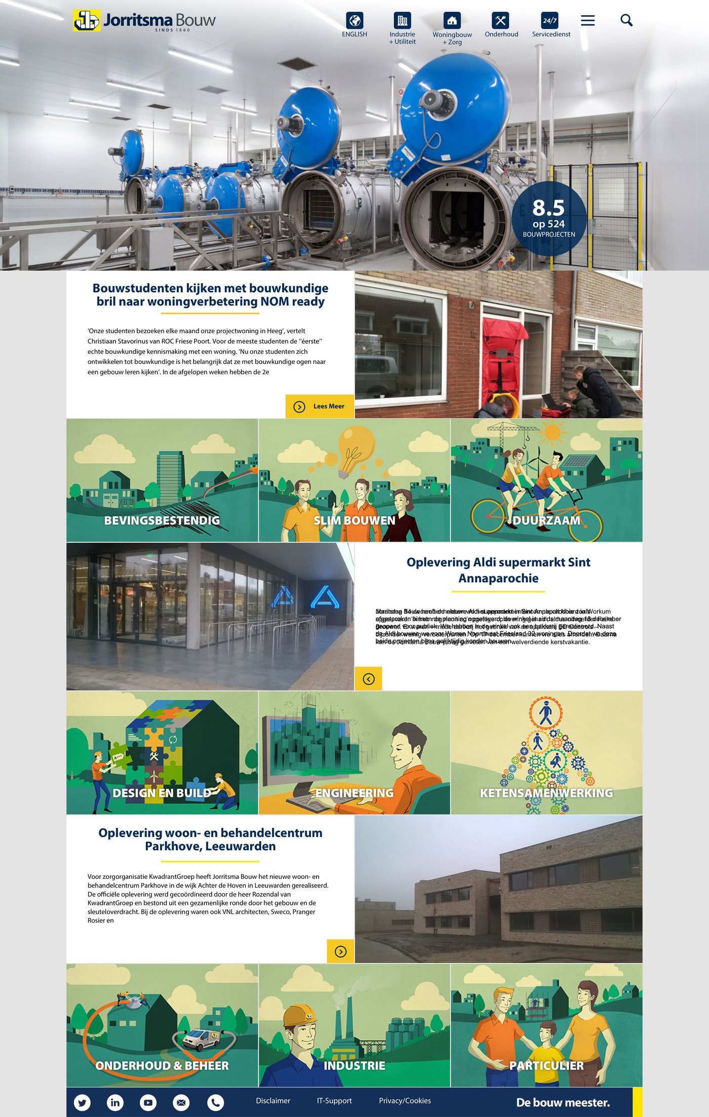 Extended page view of the Jorritsma bouw site