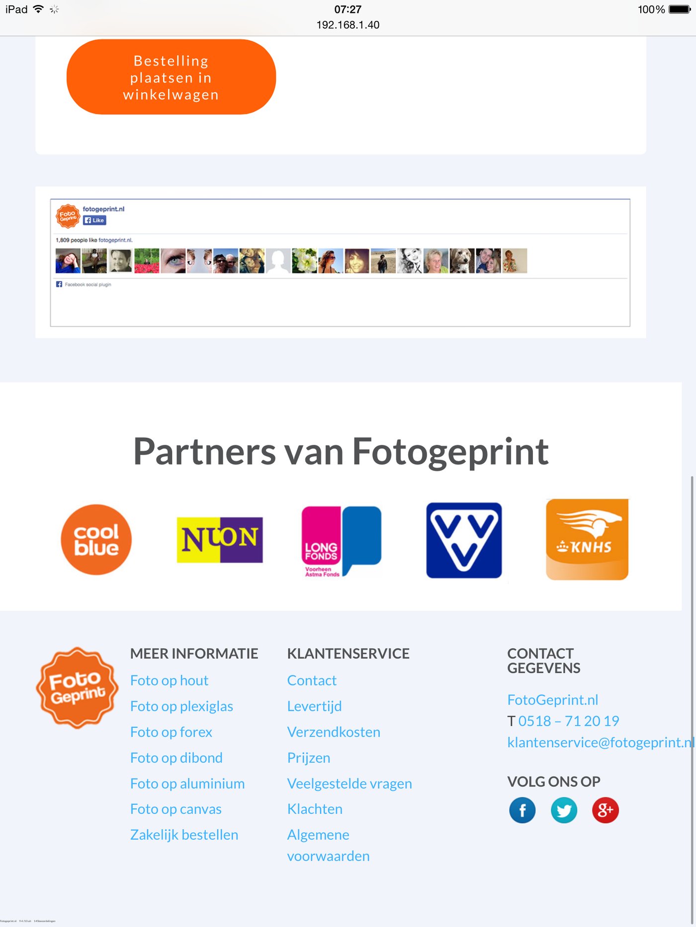 Portrait layout of Fotogeprint