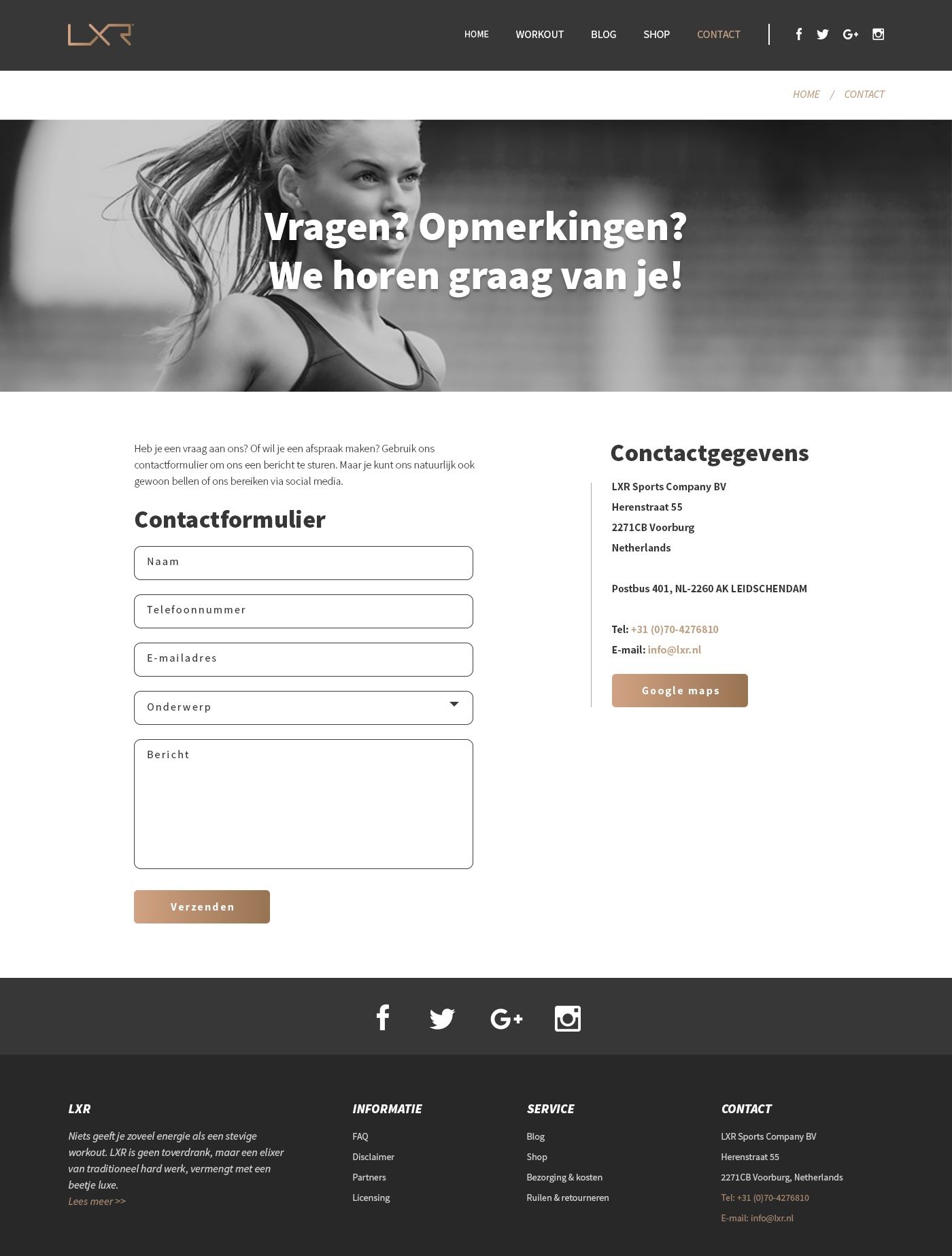 Responsive mobile view of LXR