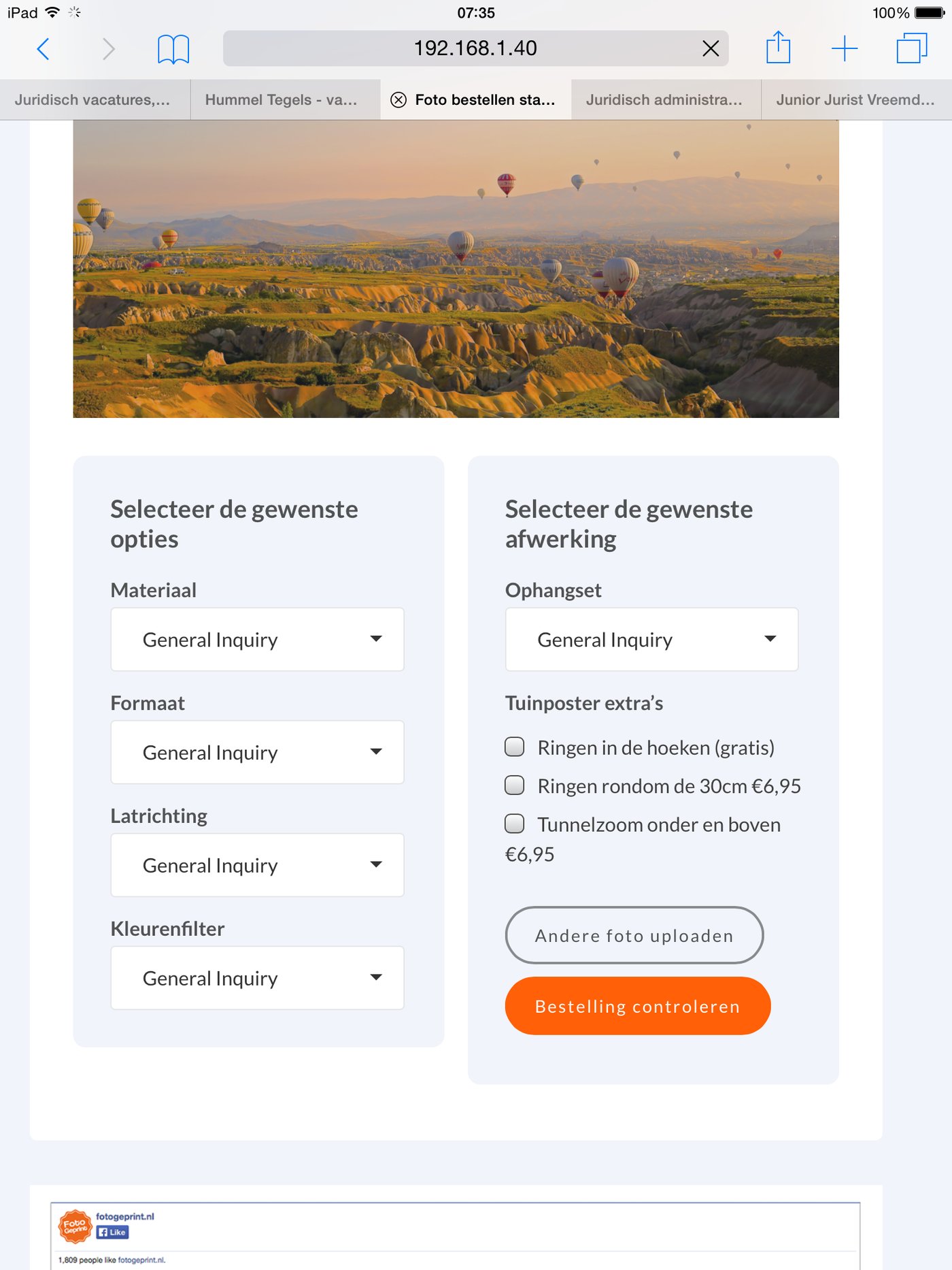 Portrait layout of Fotogeprint