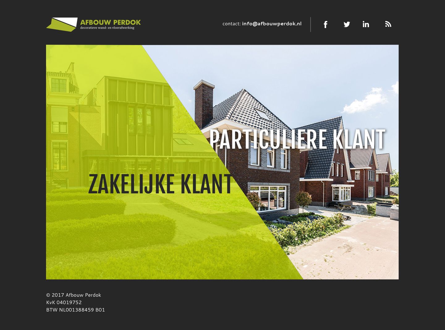 Screenshot of the Afbouw Perdok website