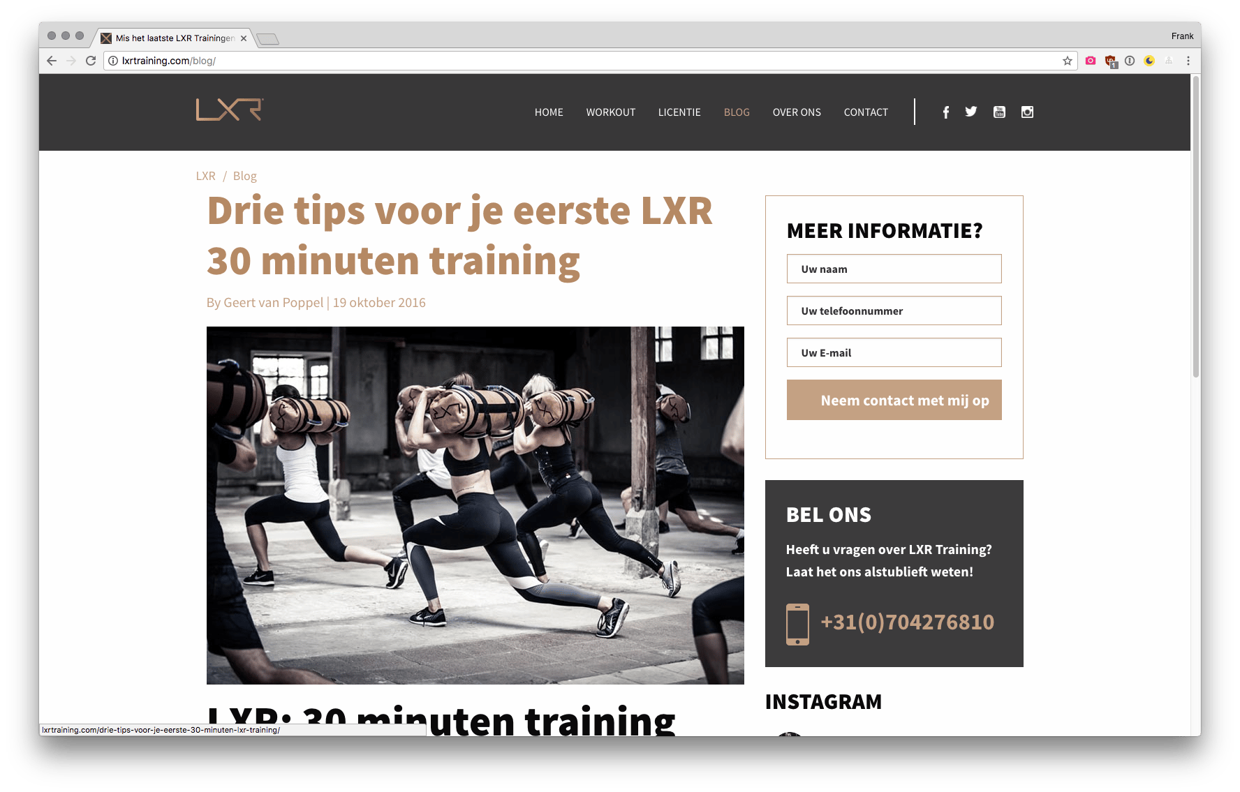 Wide screenshot of LXR