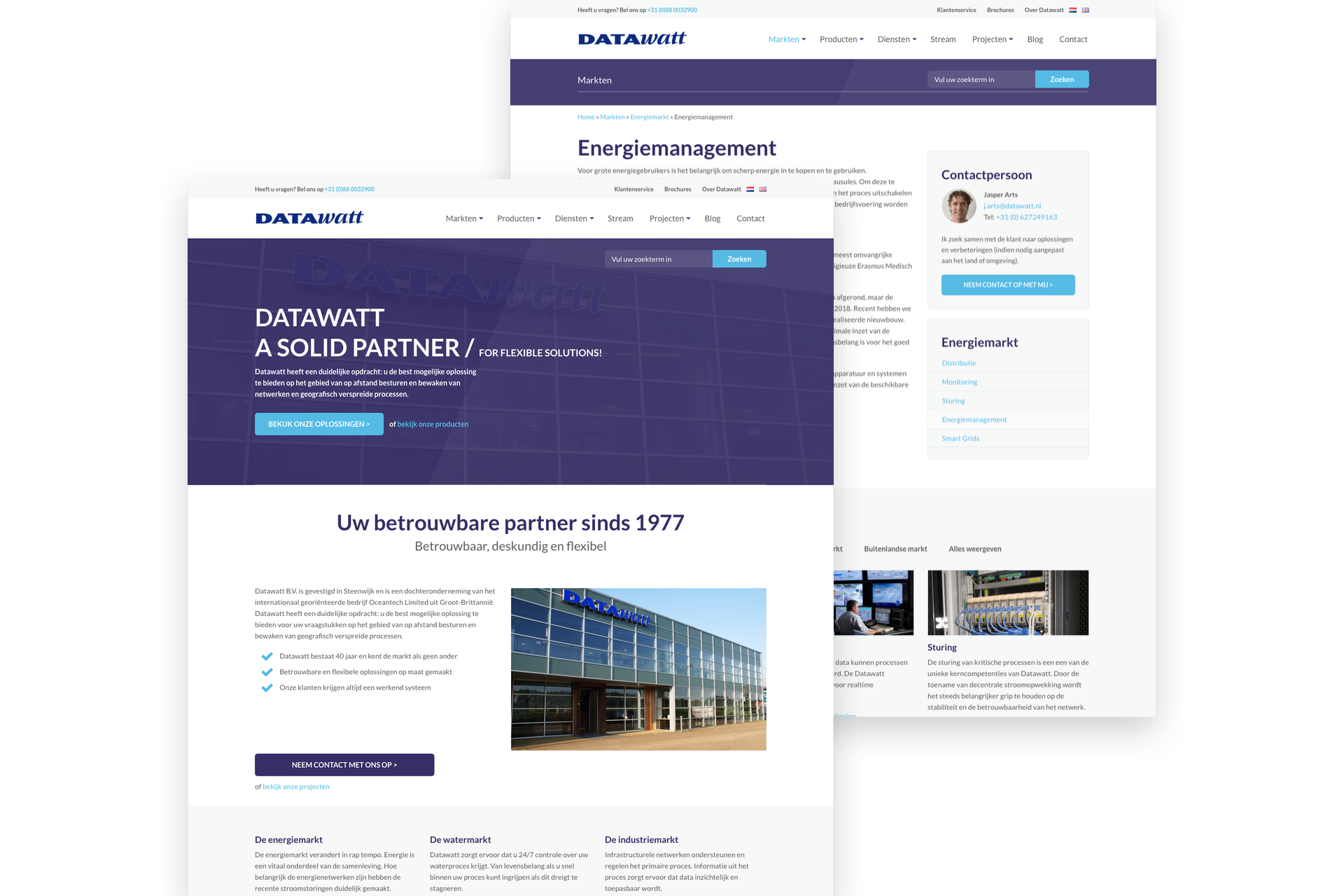 Screenshot of the DataWatt website