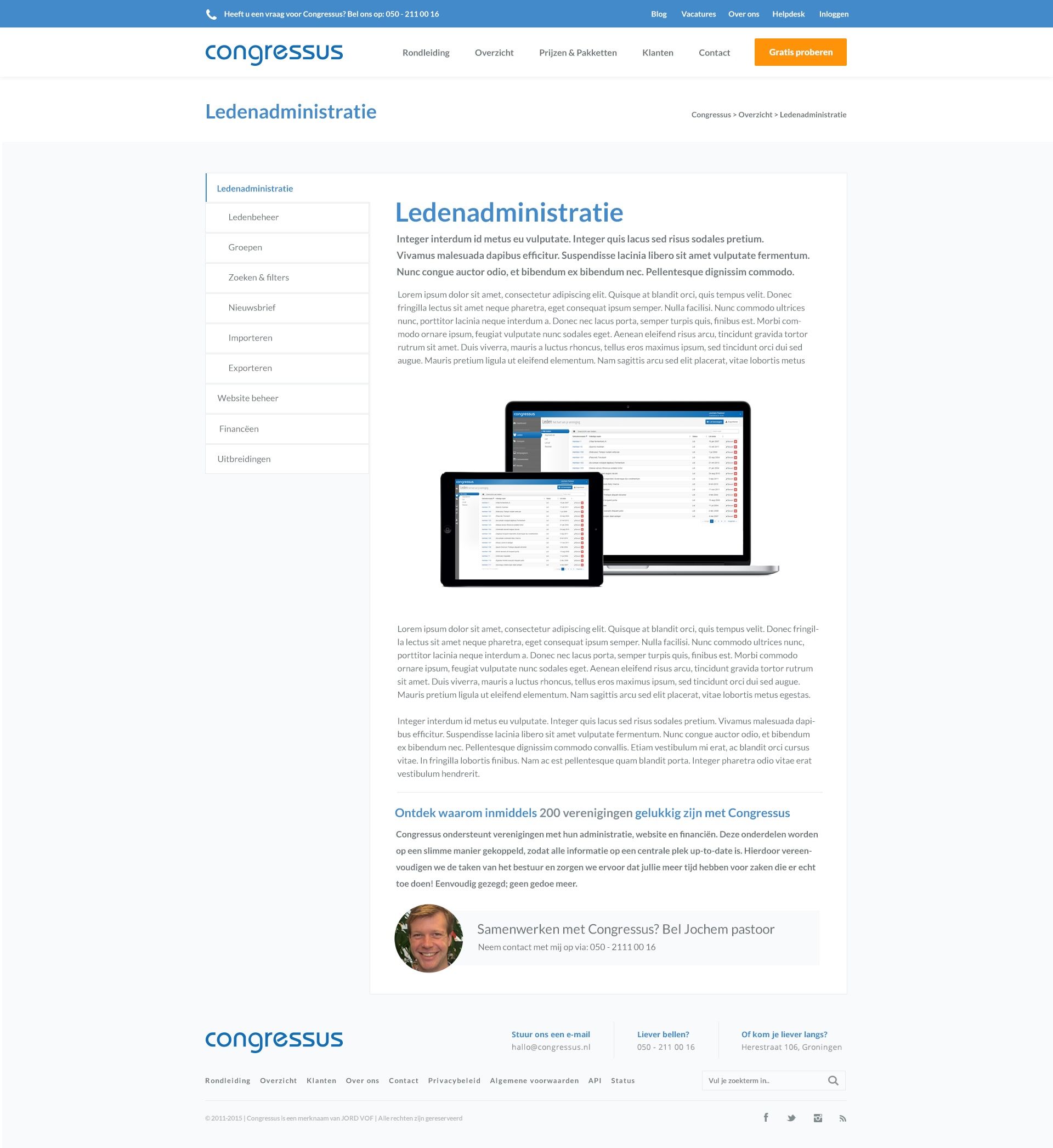 Screenshot of the Congressus website