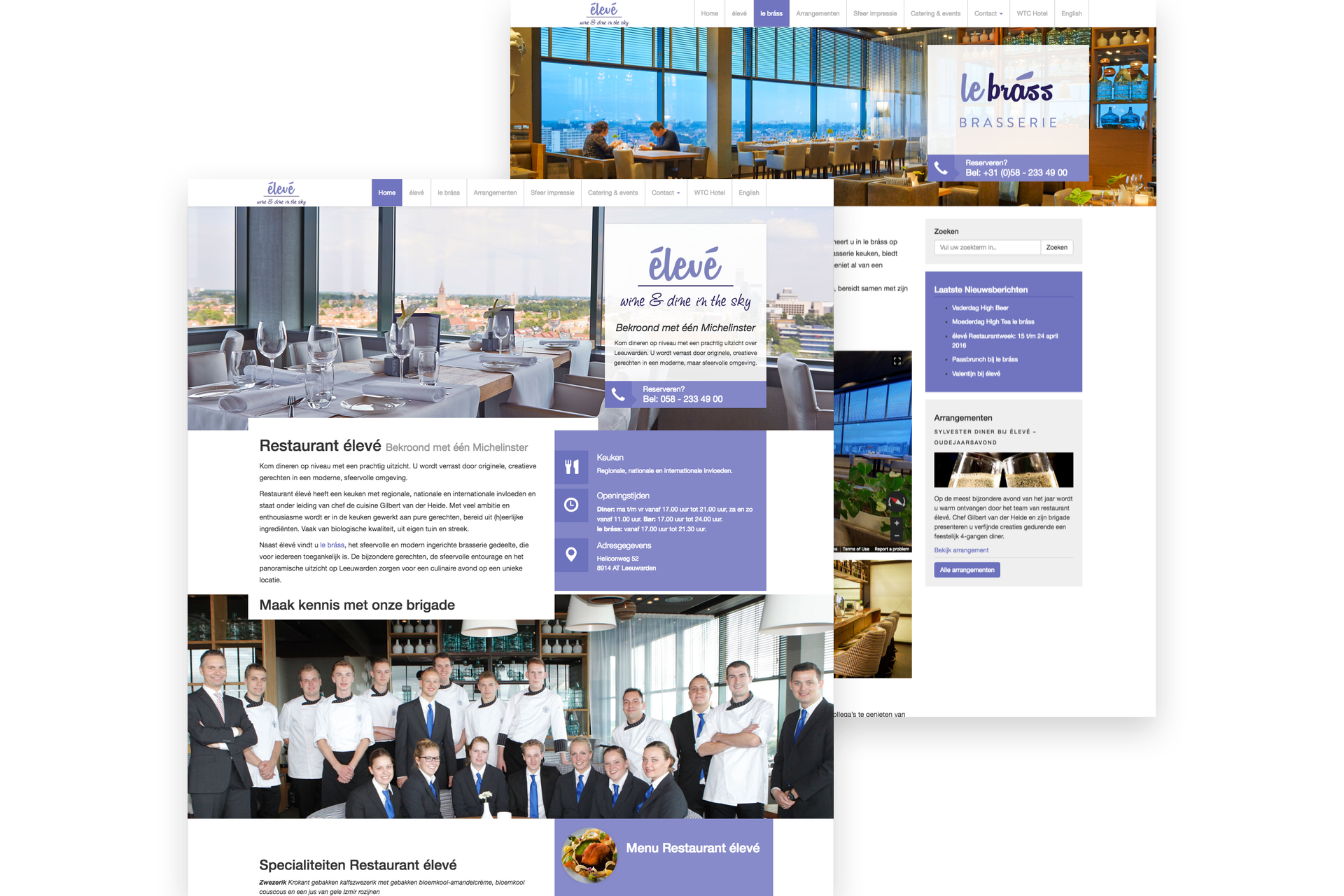 Screenshot of the Eleve website