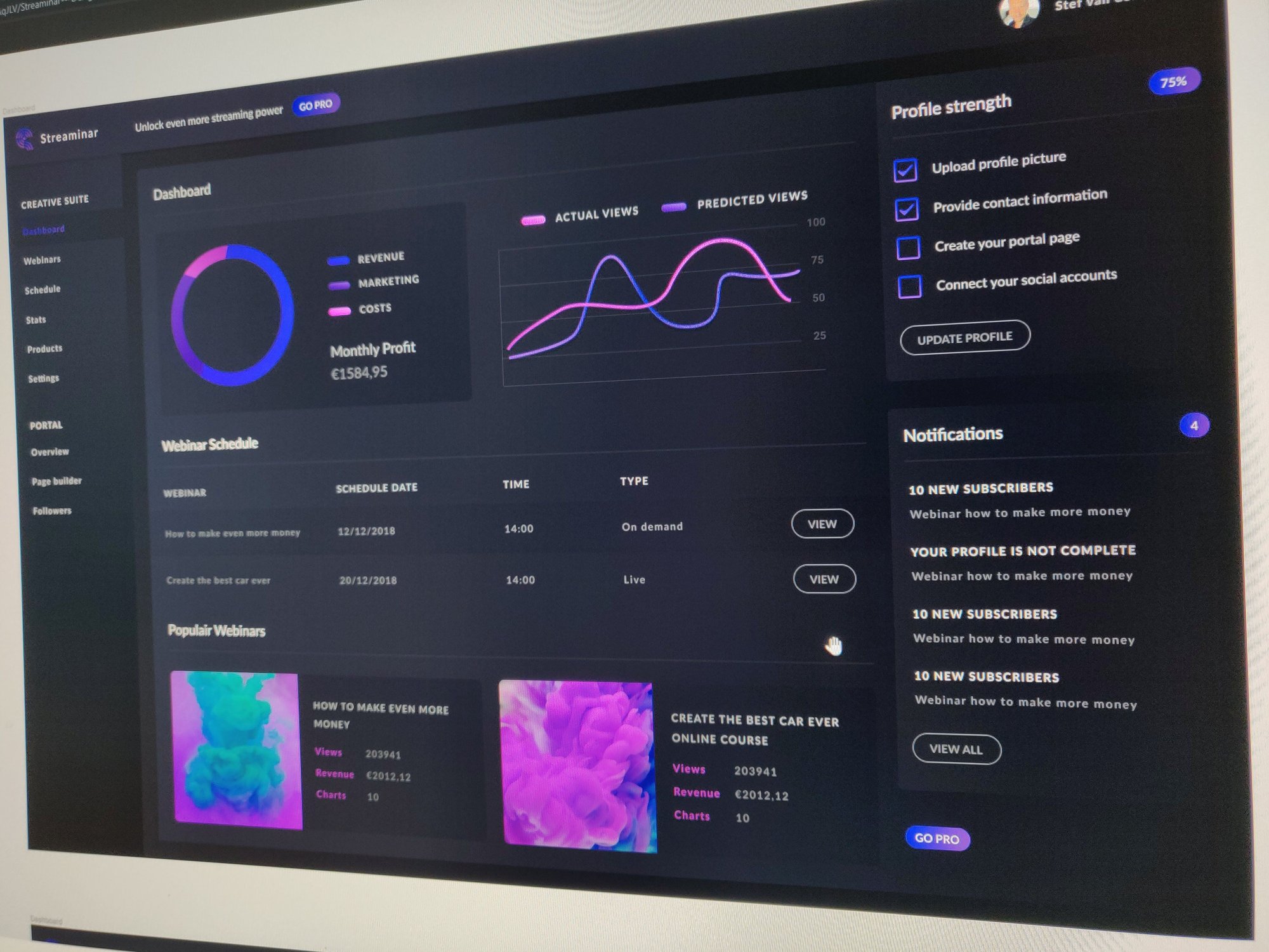 Design detail from Streaminar