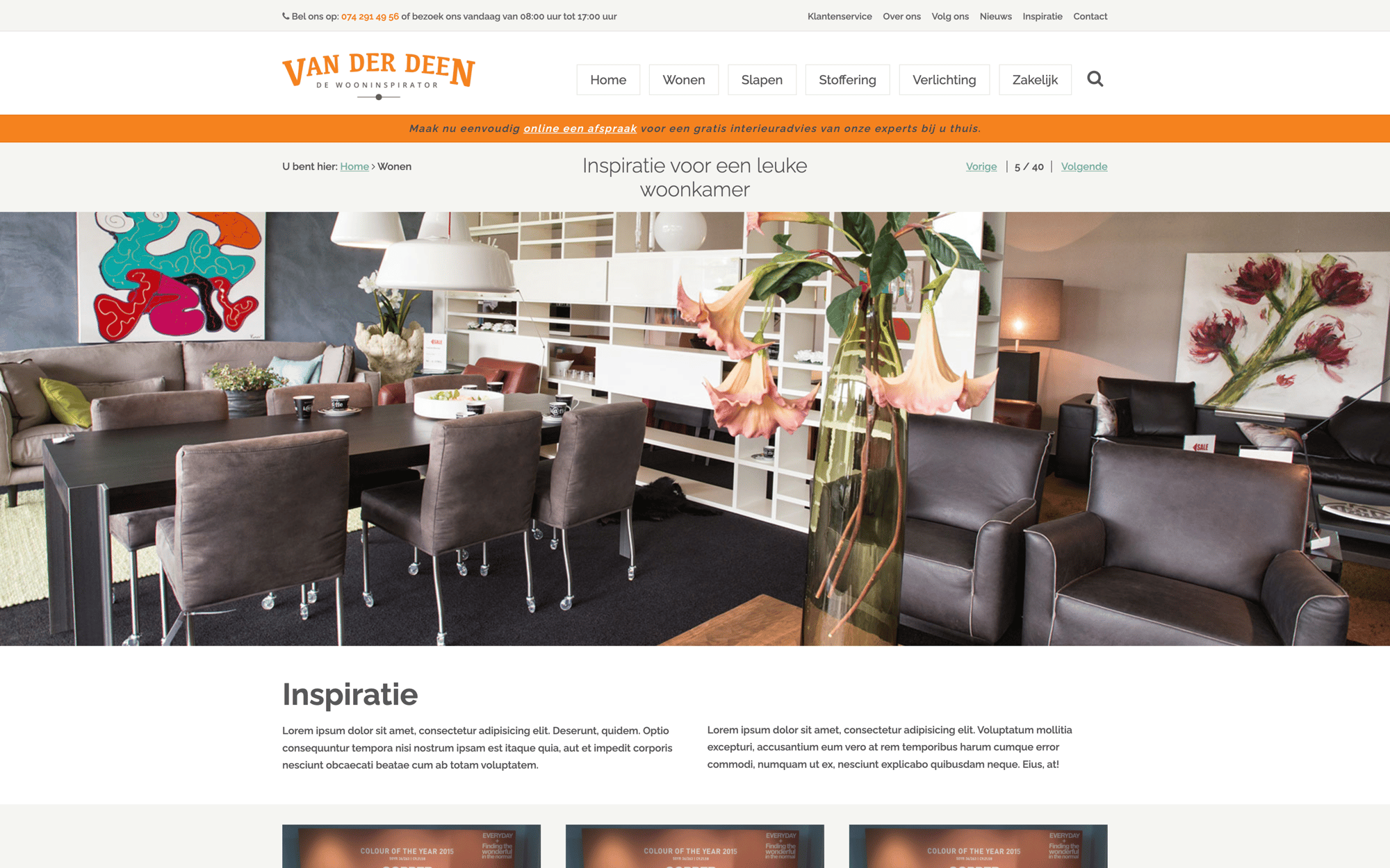 Desktop layout for Van der deen