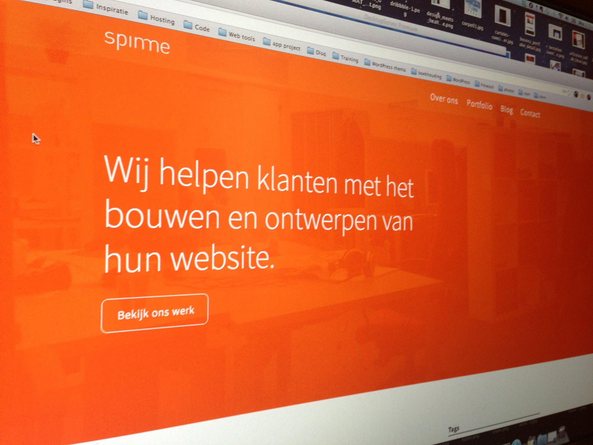 Screenshot of the Spinme website