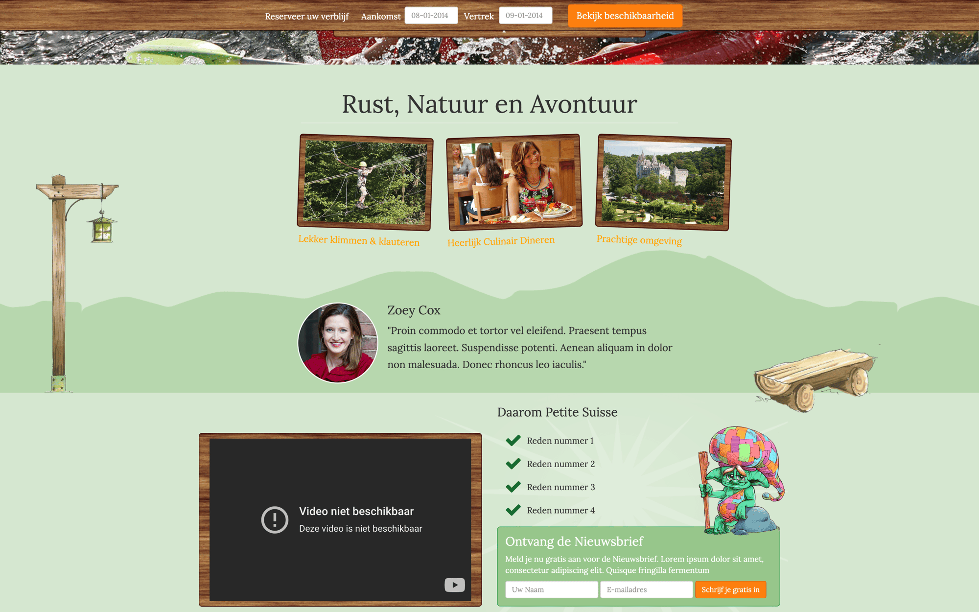 Desktop view of the Petite Suisse website