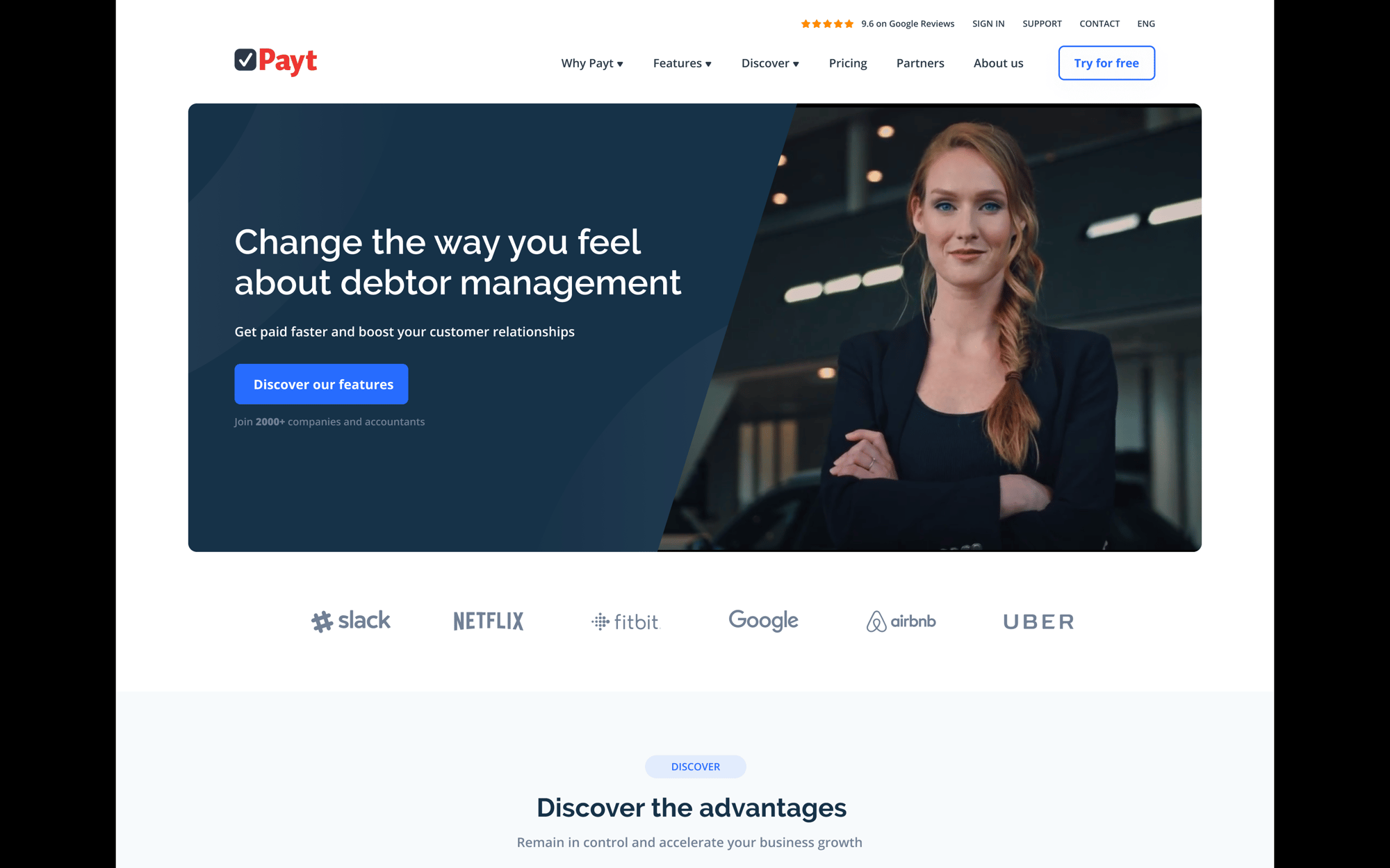 Desktop view of the Payt Software website