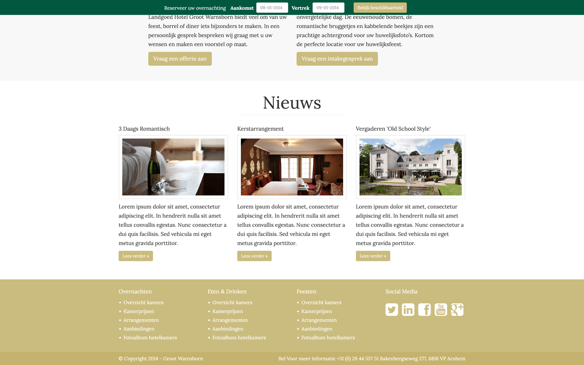 Landscape view of the Groot Warnsborn project