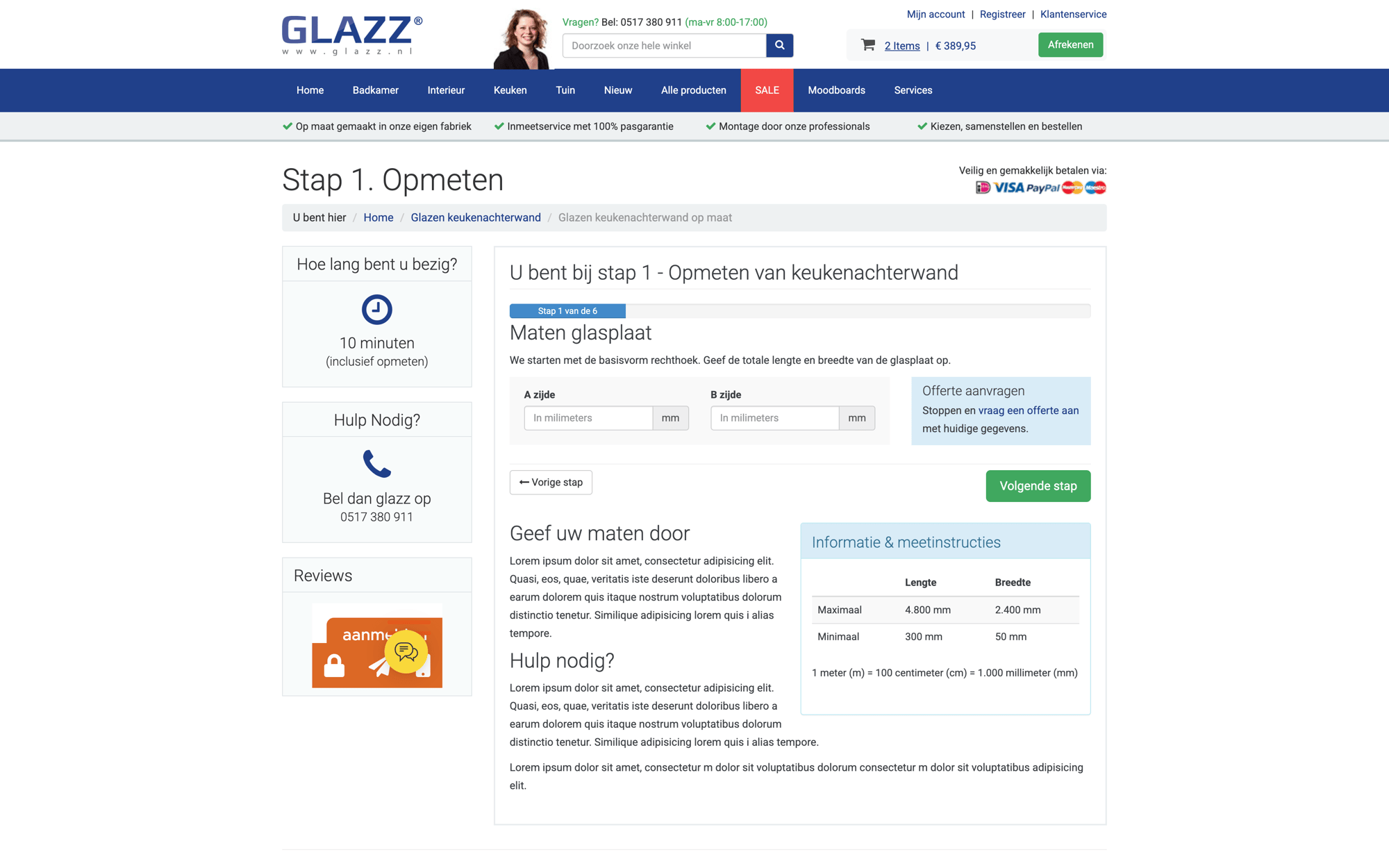 Desktop view of the Glazz website