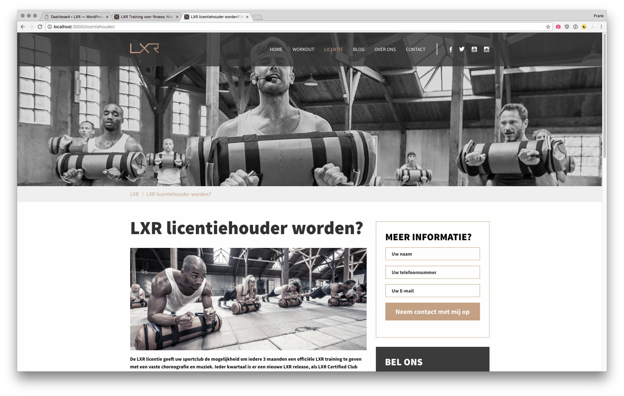 Landscape view of the LXR project