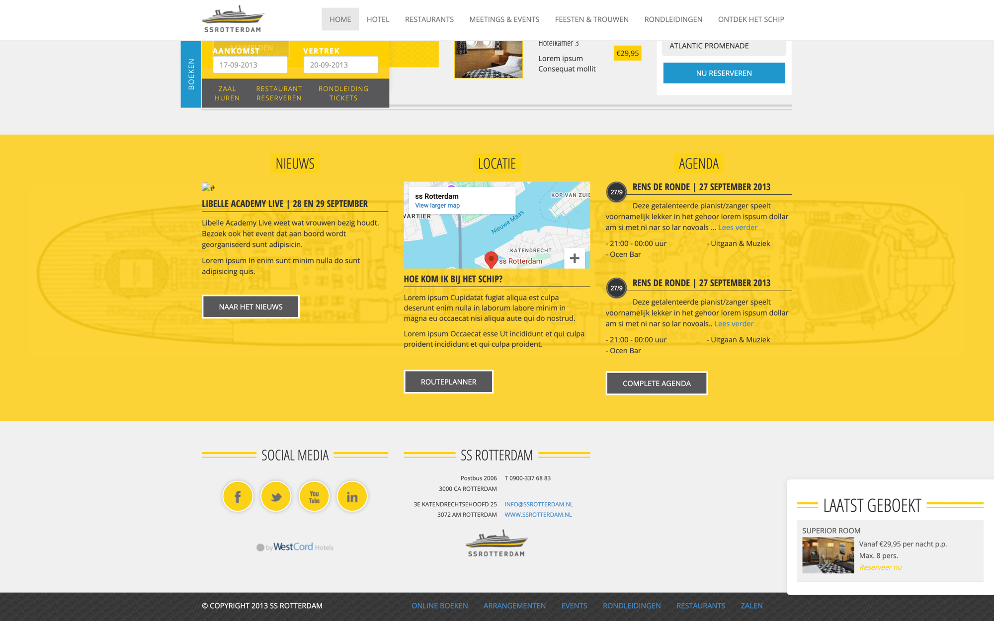 Wide screenshot of SS Rotterdam