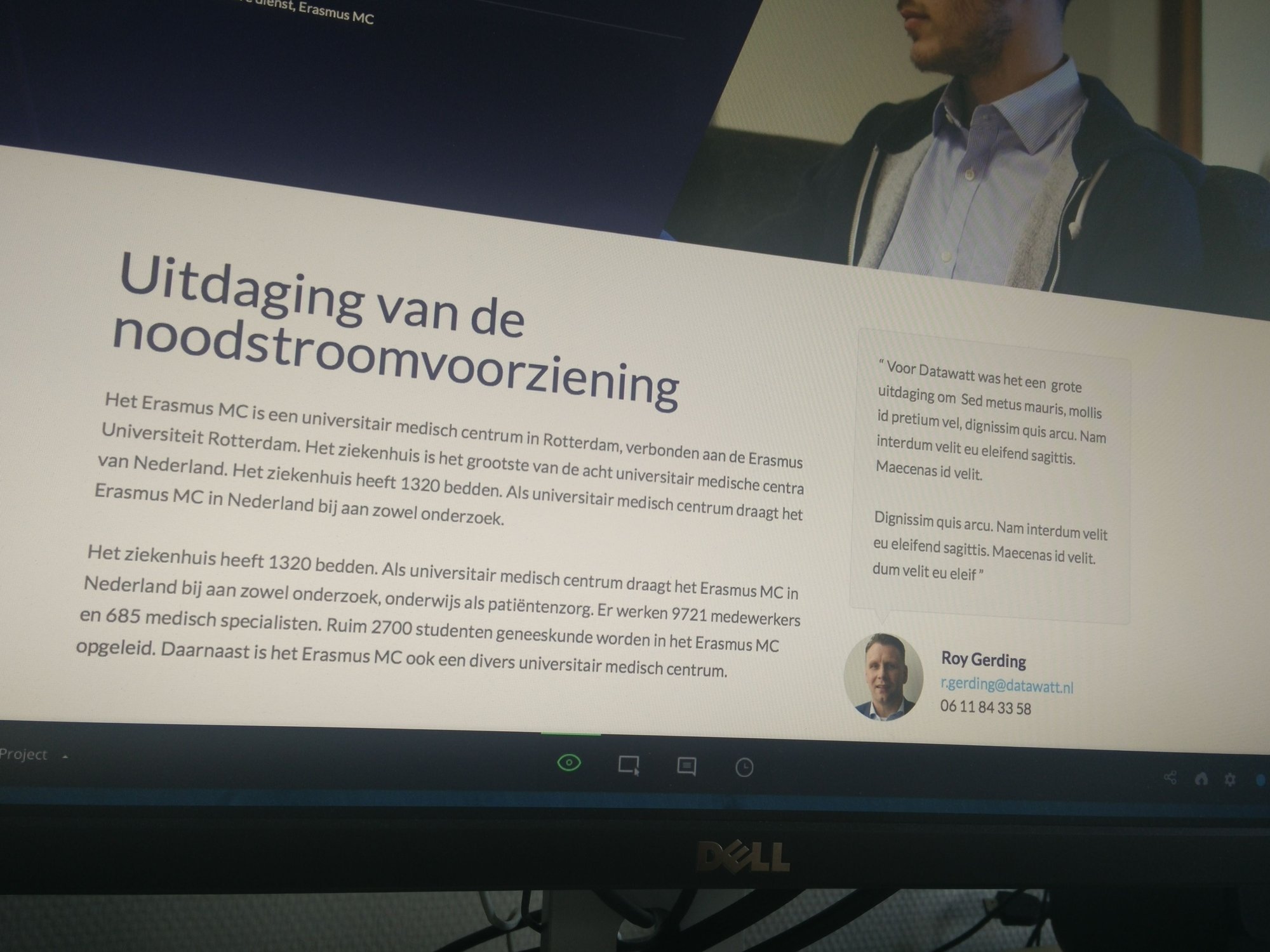 Screenshot of the DataWatt website