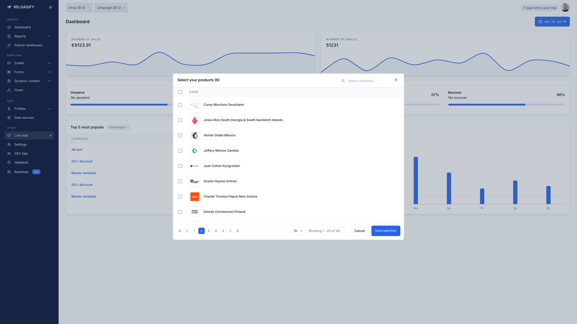 Reloadify App screenshot: Flow / Welcome