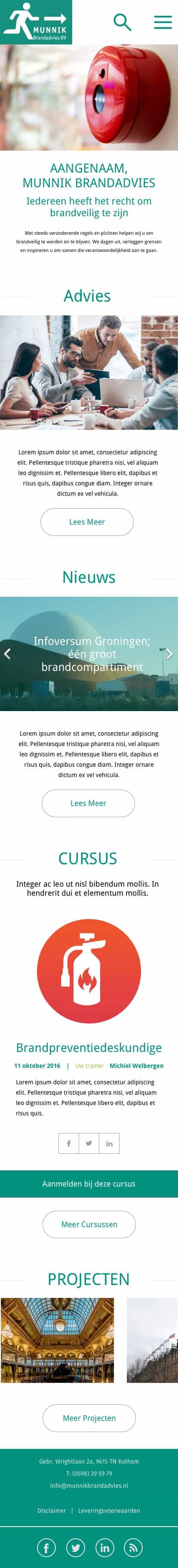 Full webpage screenshot of Munnik Brandadvies