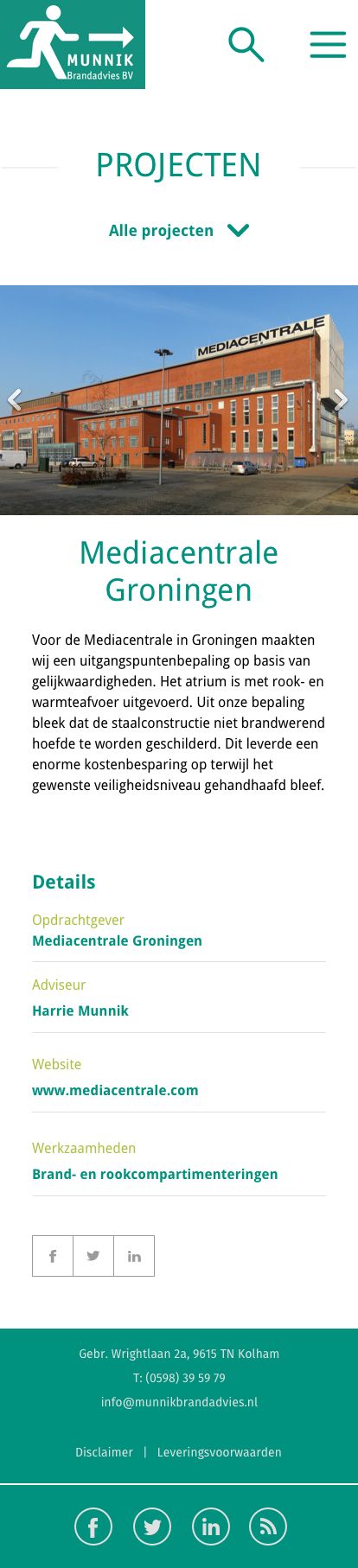 Full scroll capture of a Munnik Brandadvies page