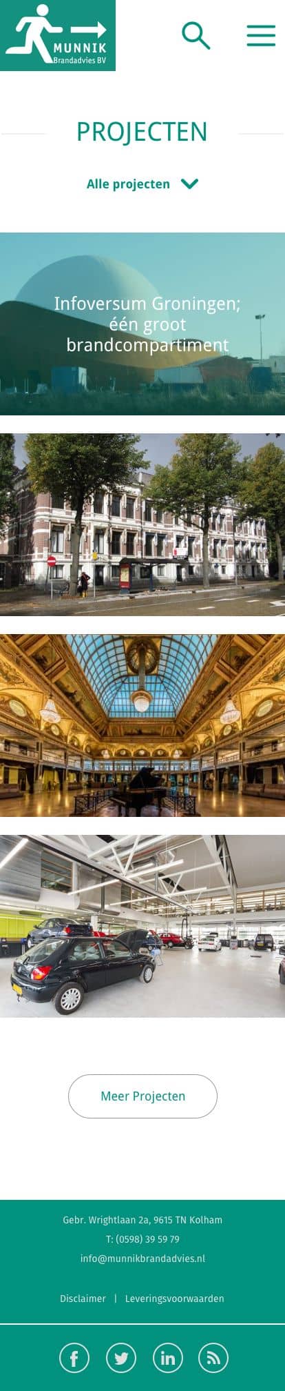 Complete page layout for Munnik Brandadvies