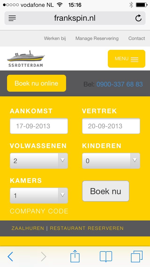 Full webpage screenshot of SS Rotterdam