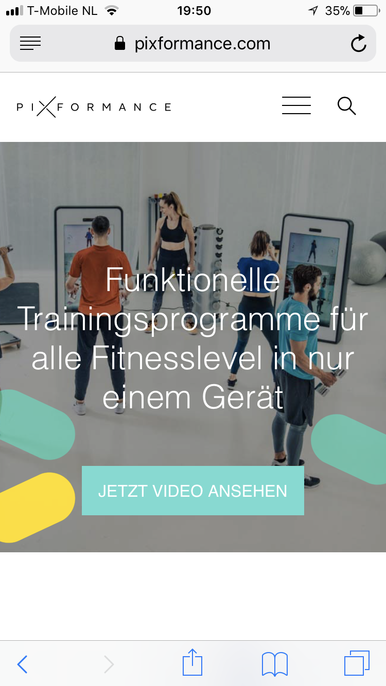 Homepage mobile - Pixformance