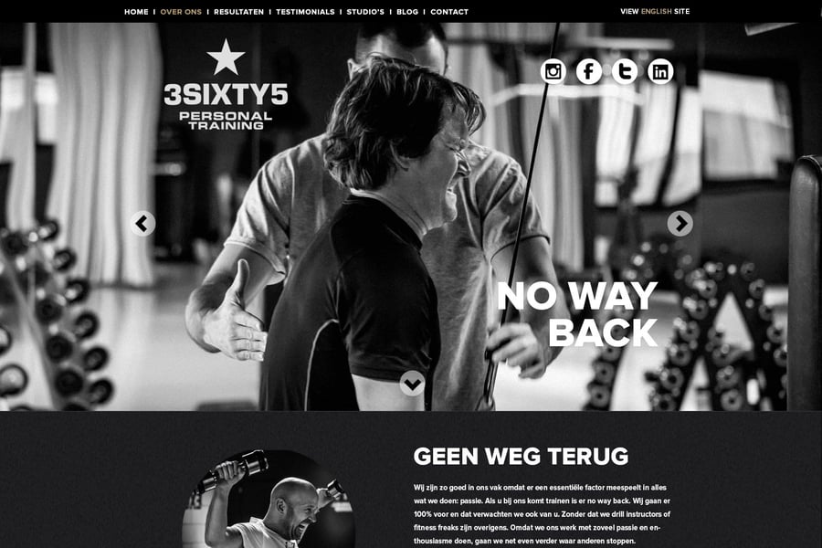Main preview of the 3SIXTY5 Personal Training project