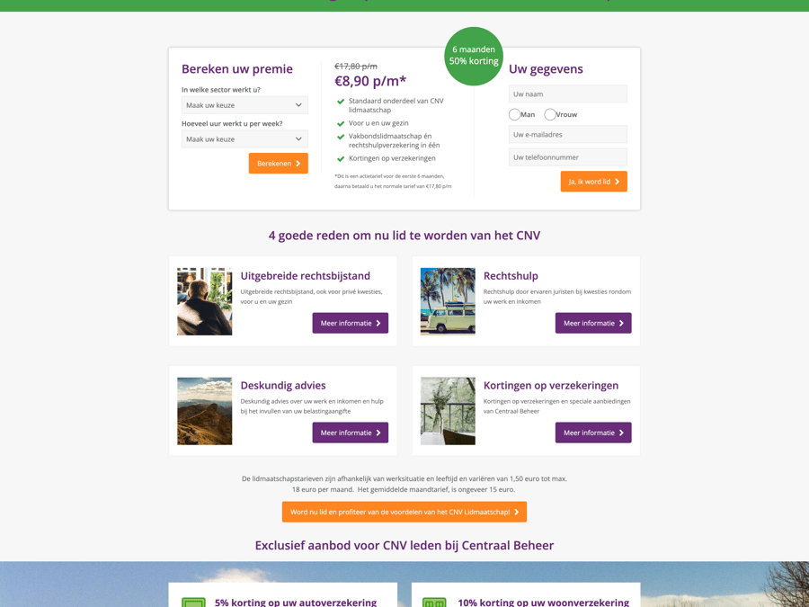 Main preview of the CNV + Centraal Beheer project
