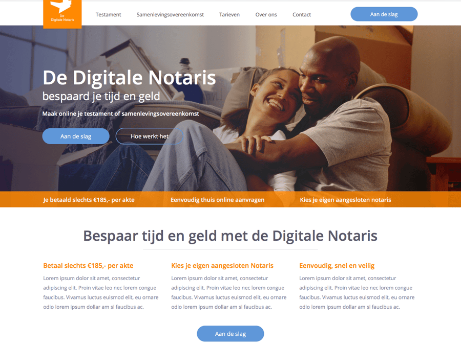 Main preview of the De digitale notaris project