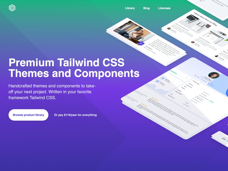 Homepage themes.dev - 2024