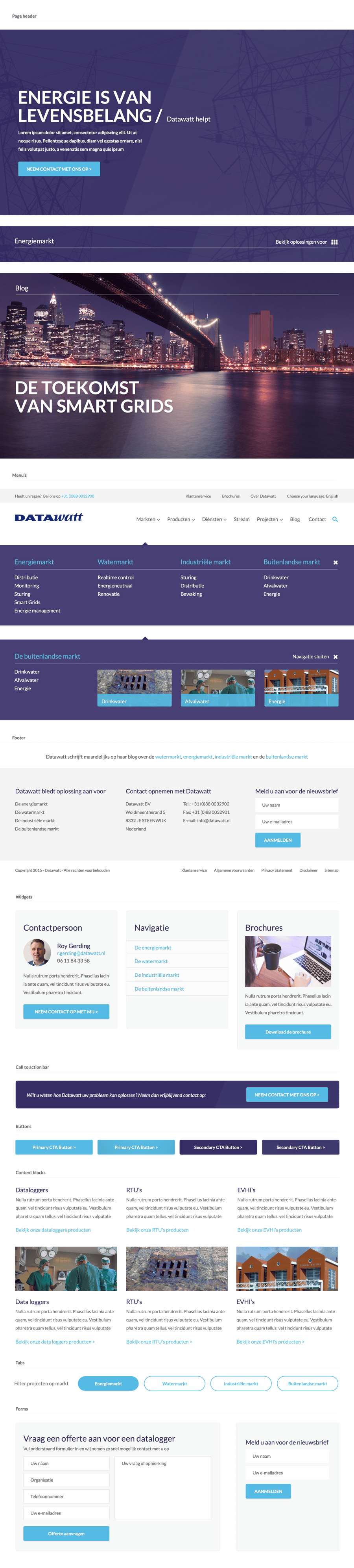 Complete page layout for DataWatt