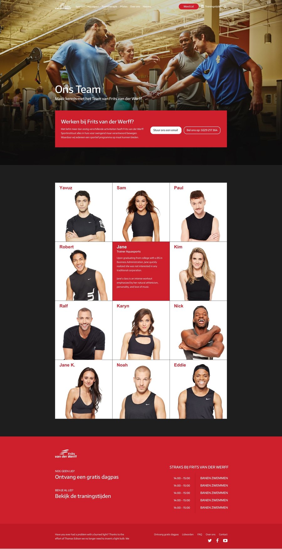 Full page design of the Frits van der Werff website