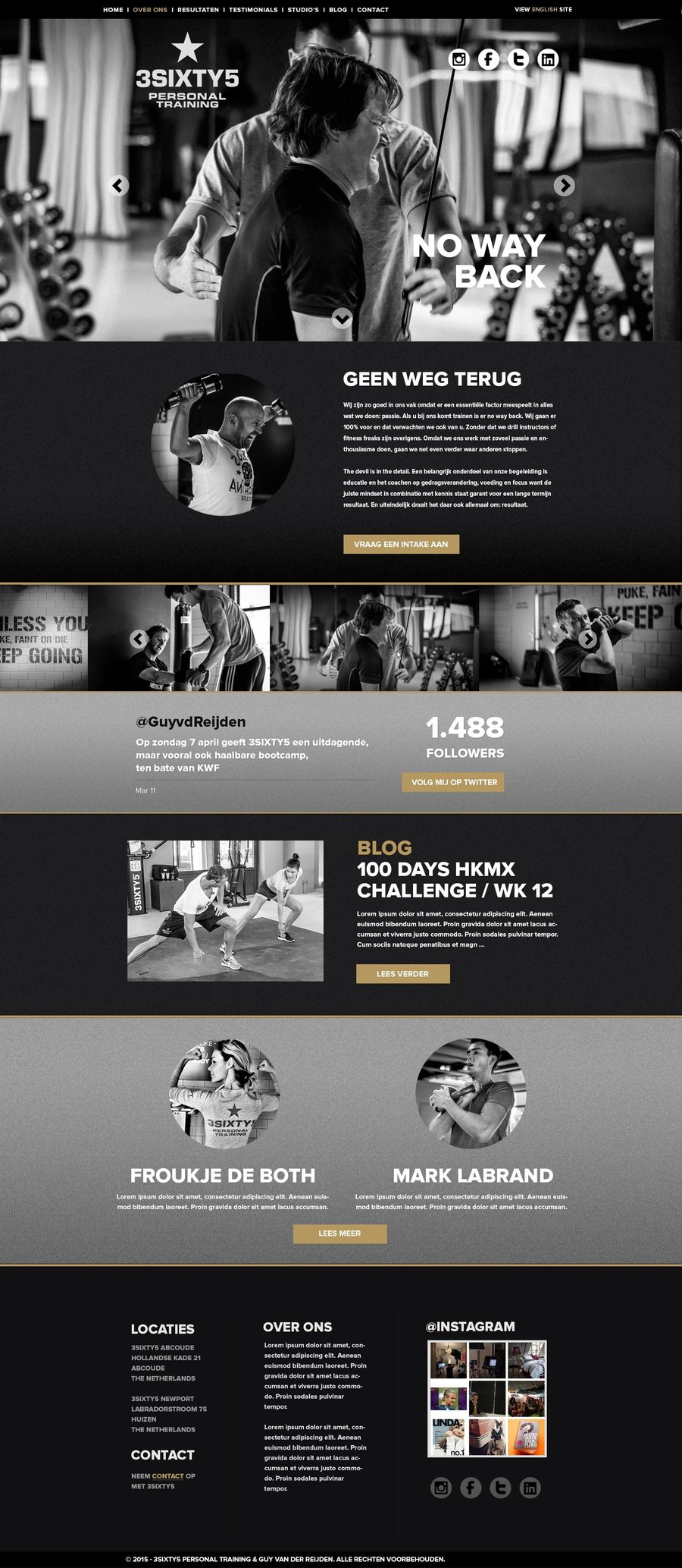 Main preview of the 3SIXTY5 Personal Training project