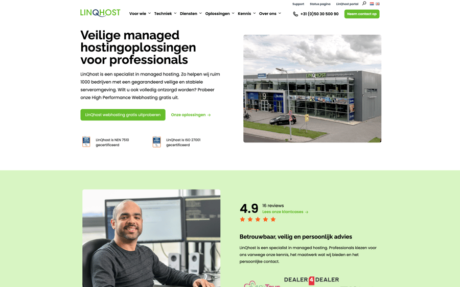 Main preview of the Linqhost project