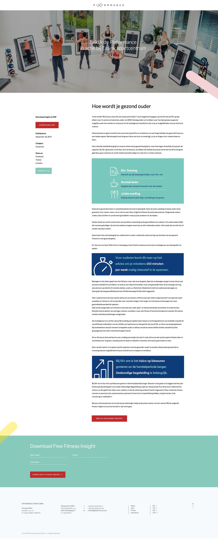 Full scroll capture of a Pixformance page