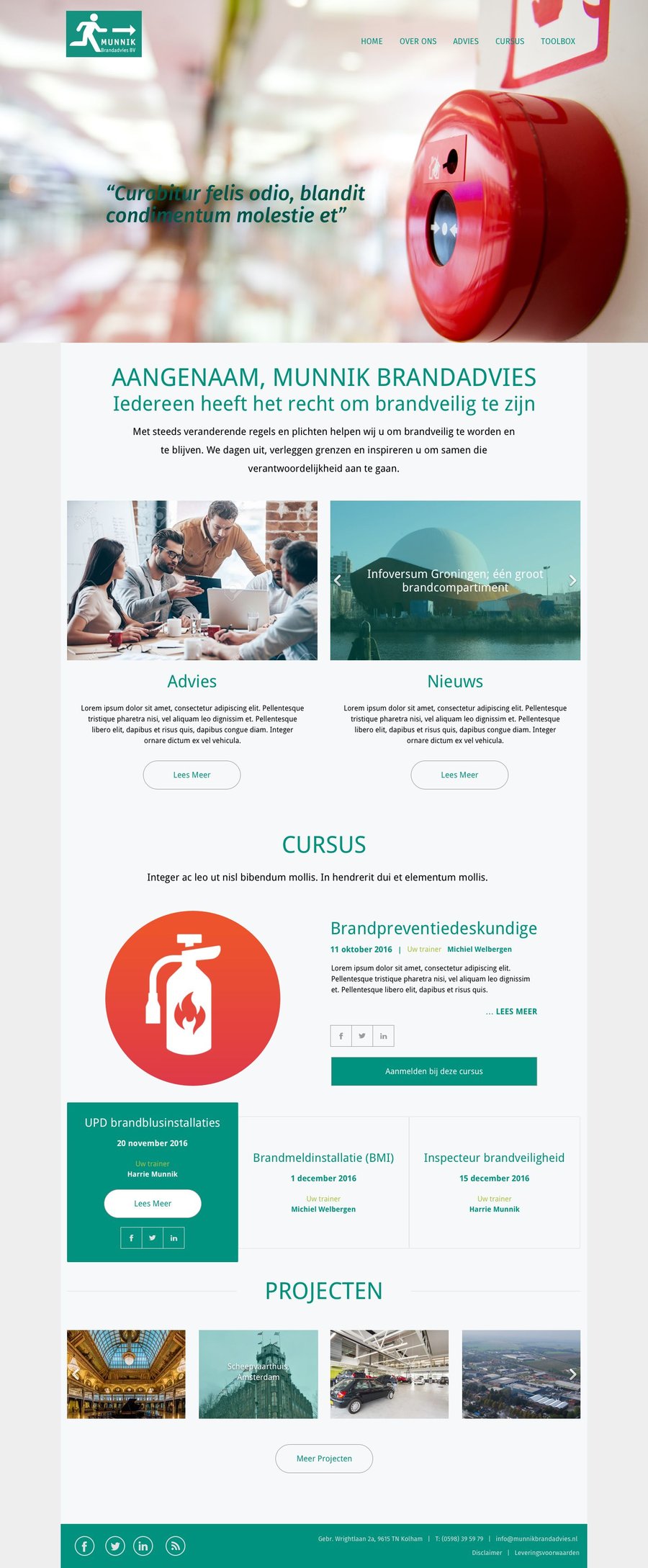 Main preview of the Munnik Brandadvies project