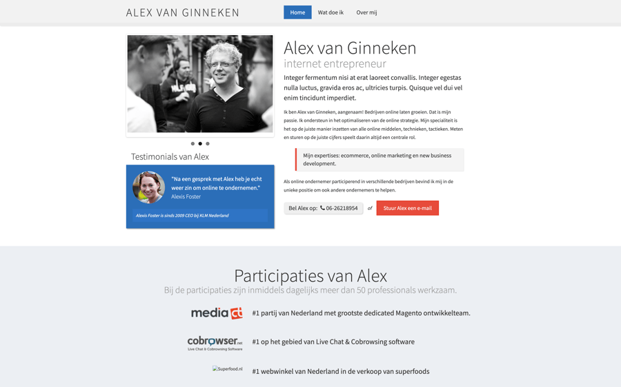 Main preview of the Alex van Ginneken project