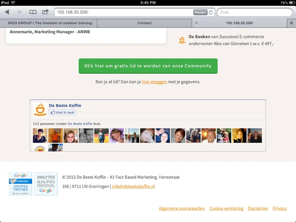 Interfacescreenshot van DBK