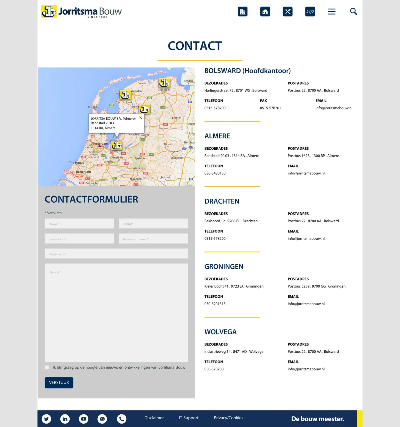 UI-detail van het Jorritsma bouw project