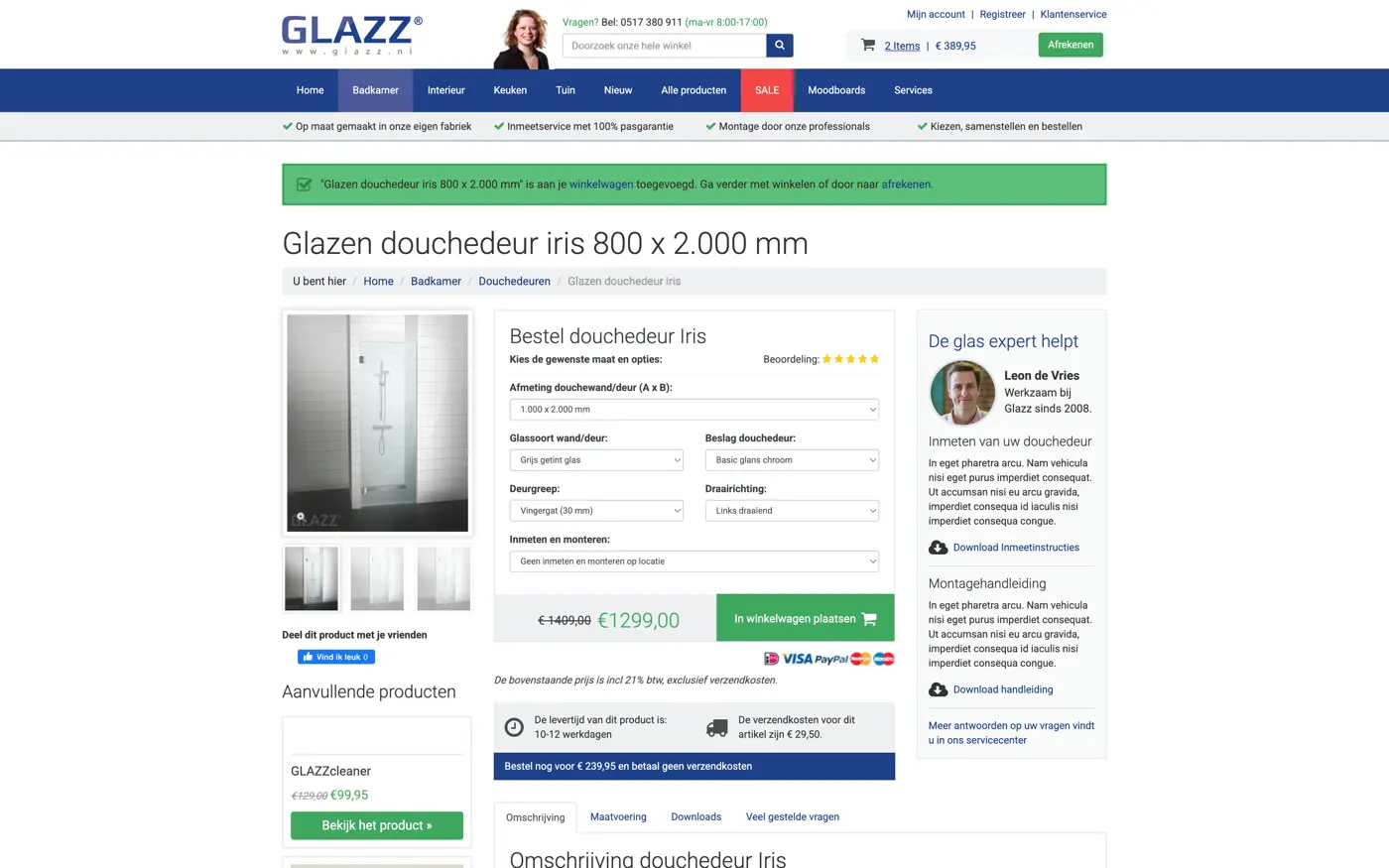 Landschapsweergave van het Glazz project