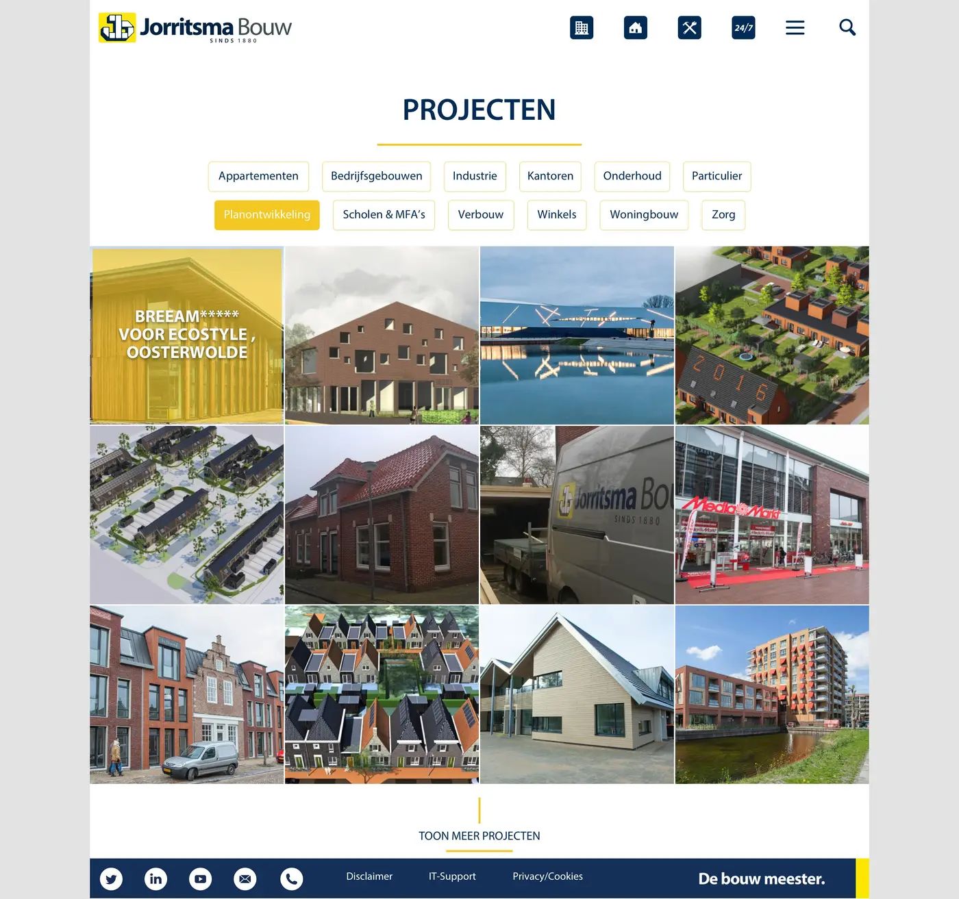 UI-detail van het Jorritsma bouw project