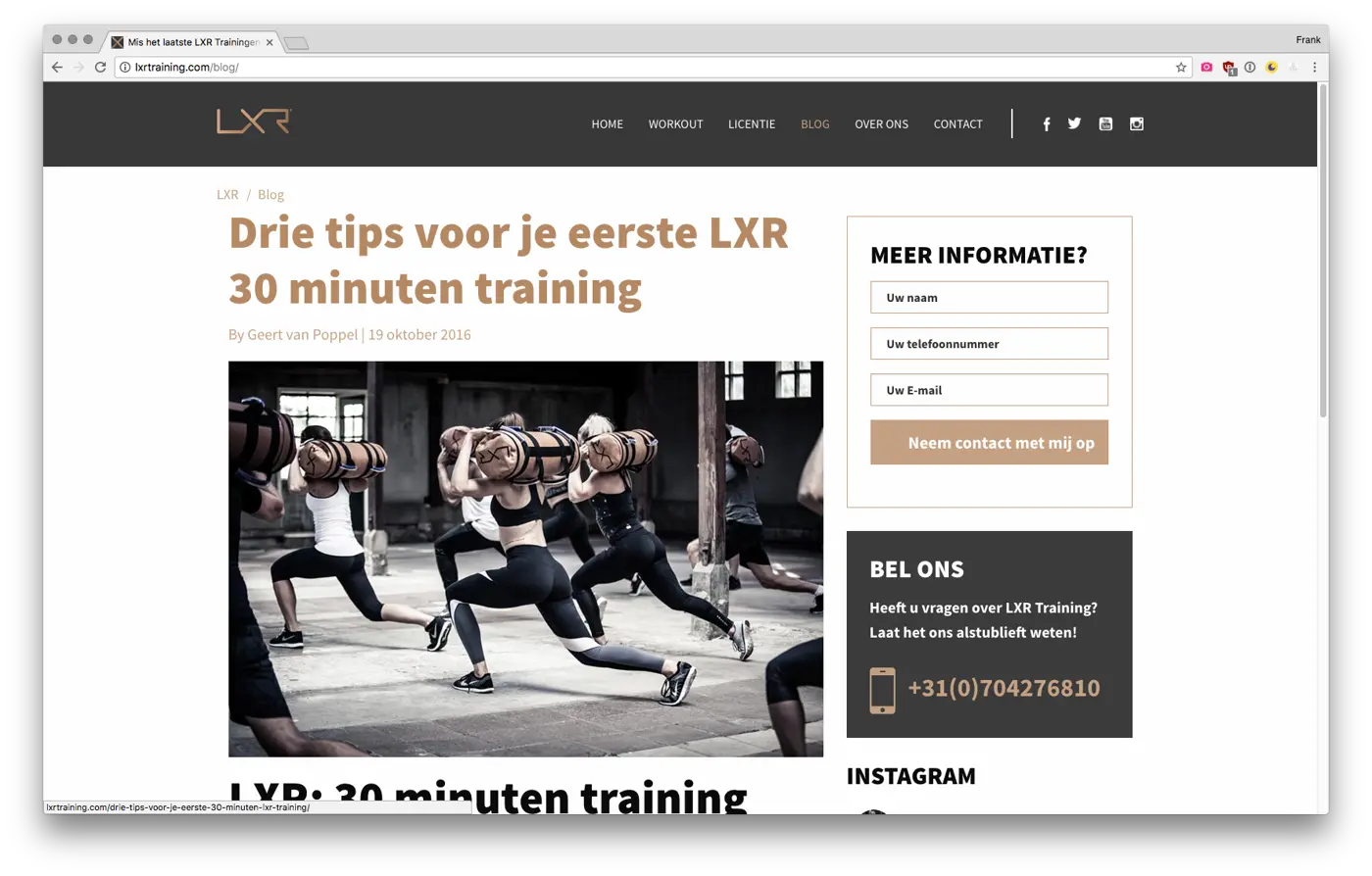 Wide screenshot of LXR