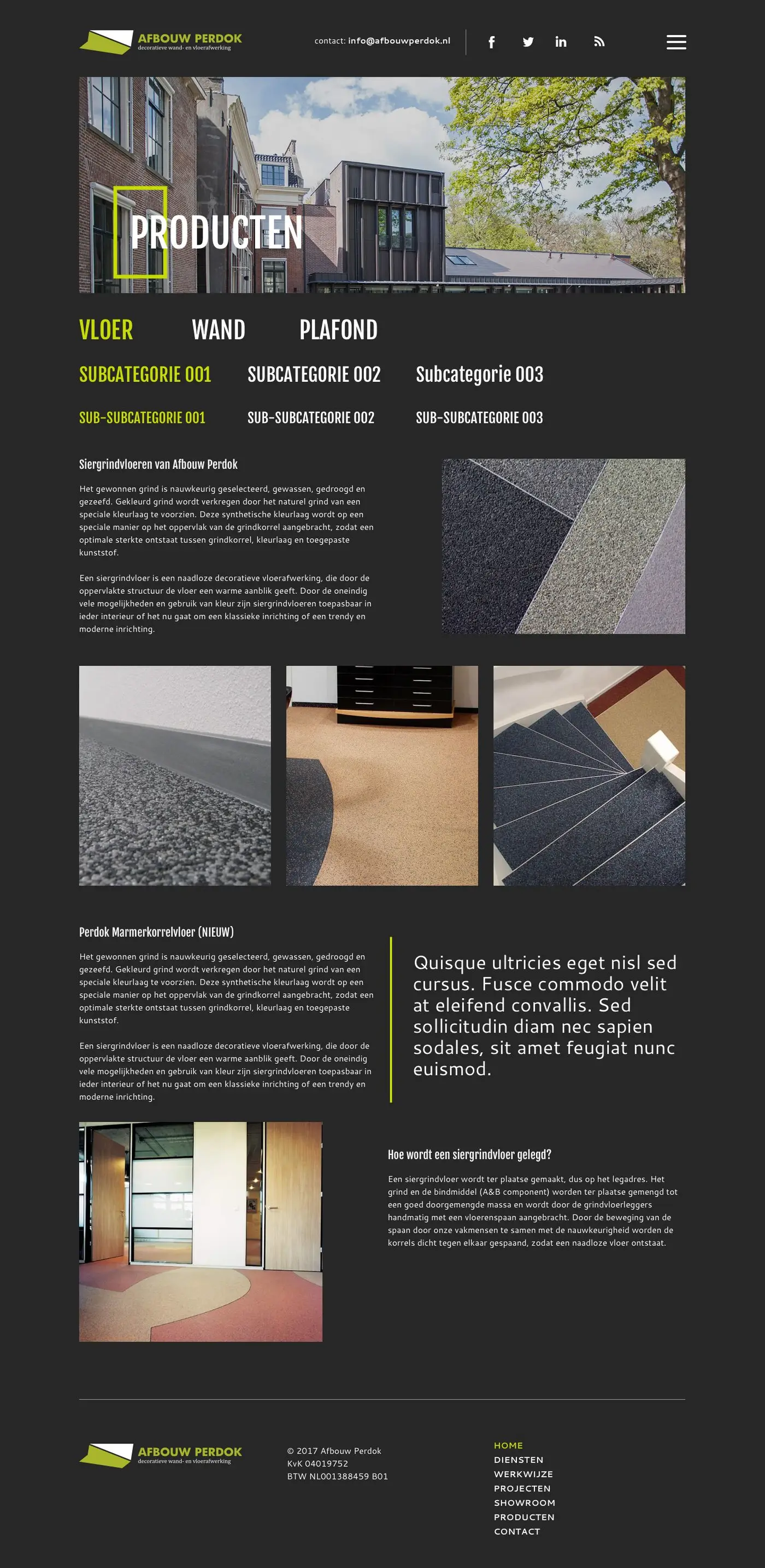 Extended page view of the Afbouw Perdok site