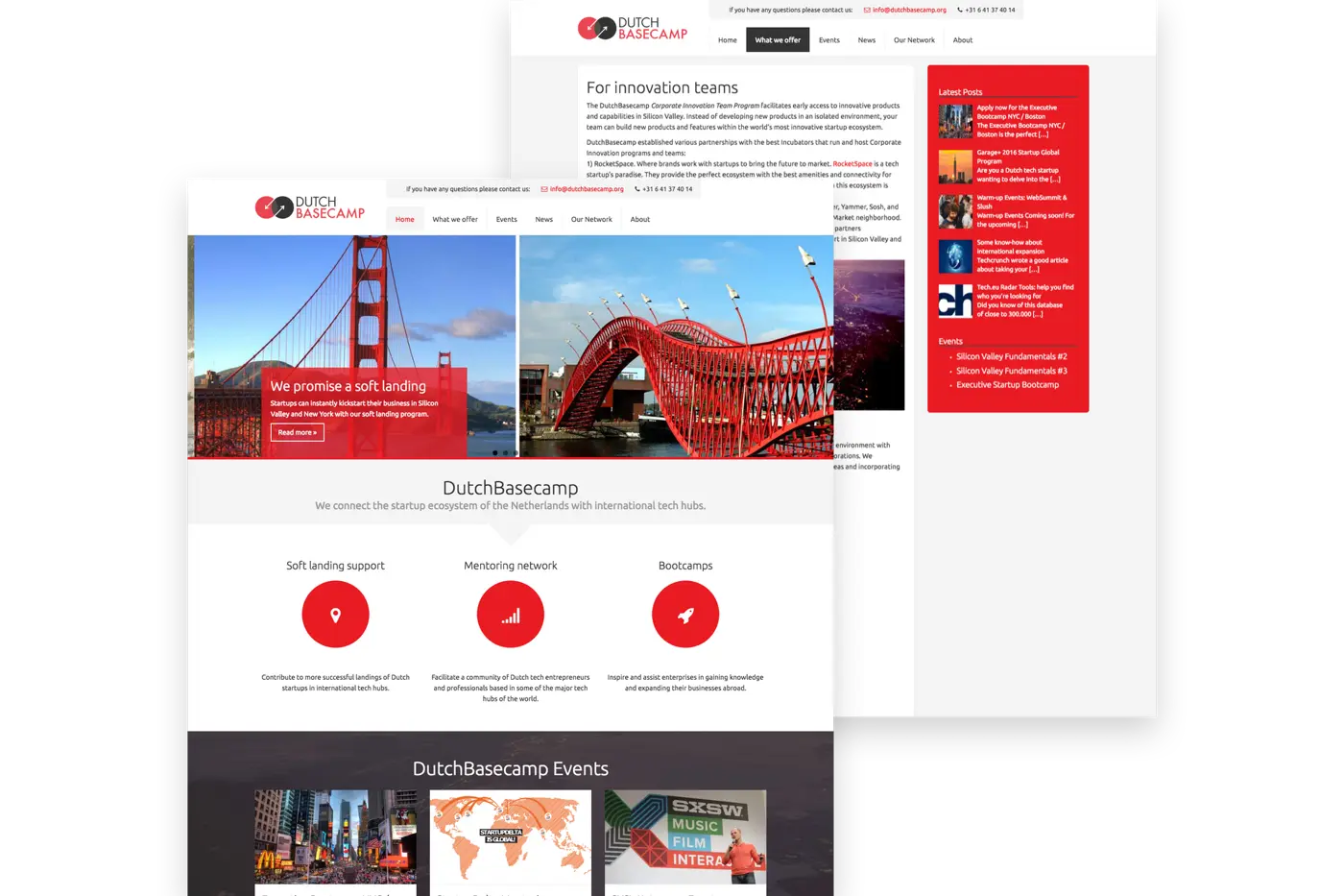 Screenshot van de Dutch Basecamp website