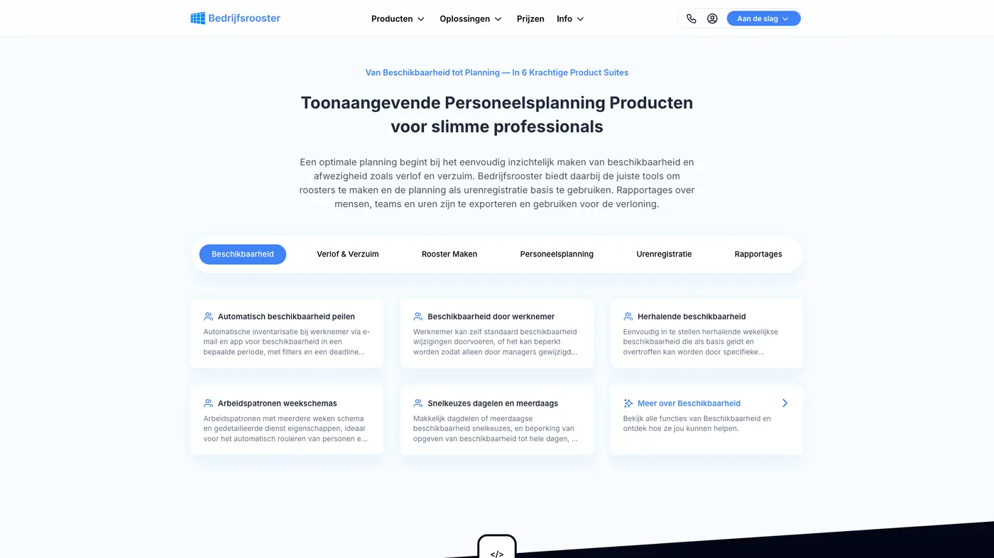Functie-uitdieping — Bedrijfsrooster
