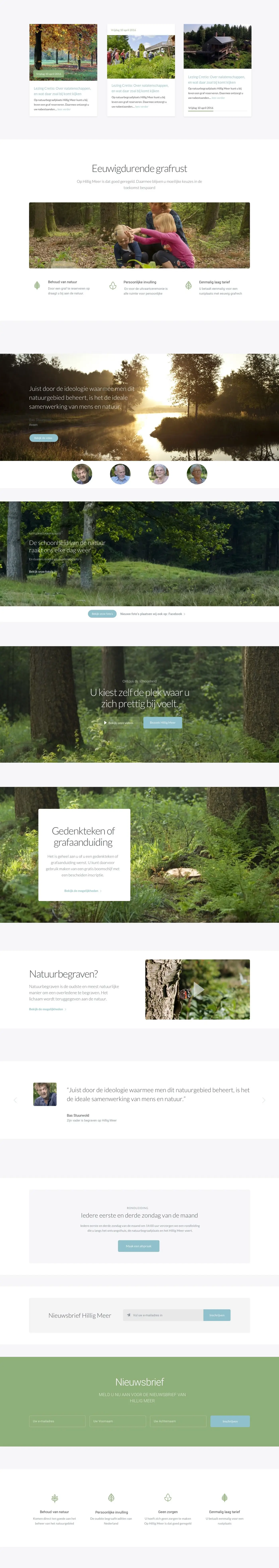 Complete paginalayout van Natuurbegraafplaats Hillig meer