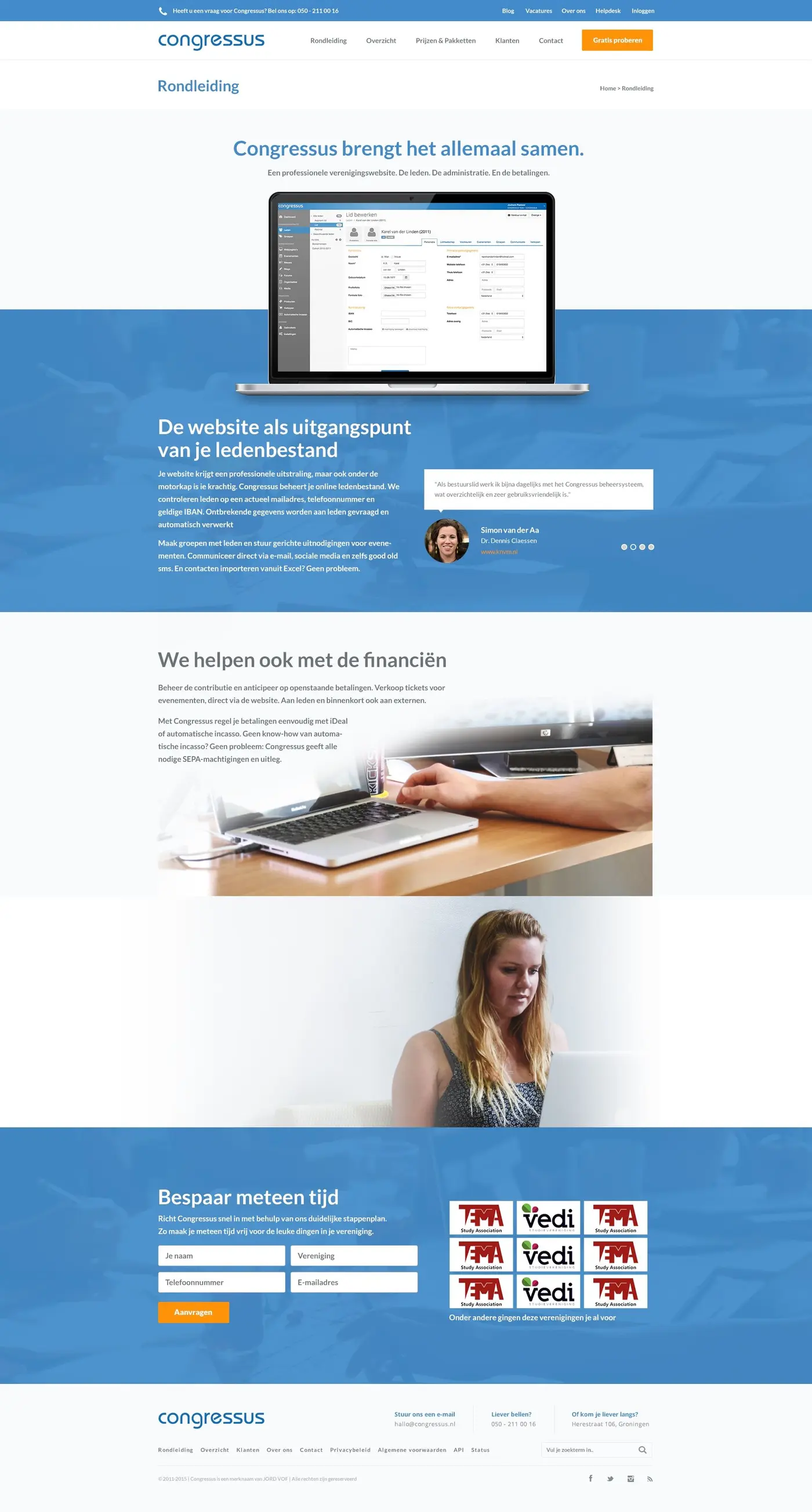 Complete paginalayout van Congressus