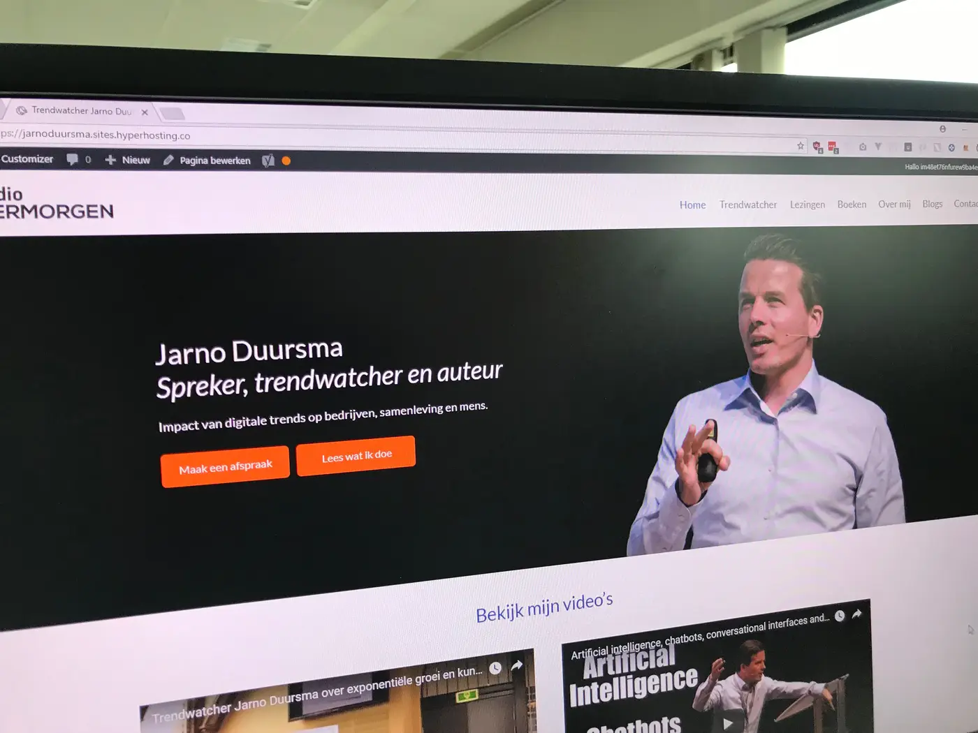 Screenshot van de Jarno Duursma website