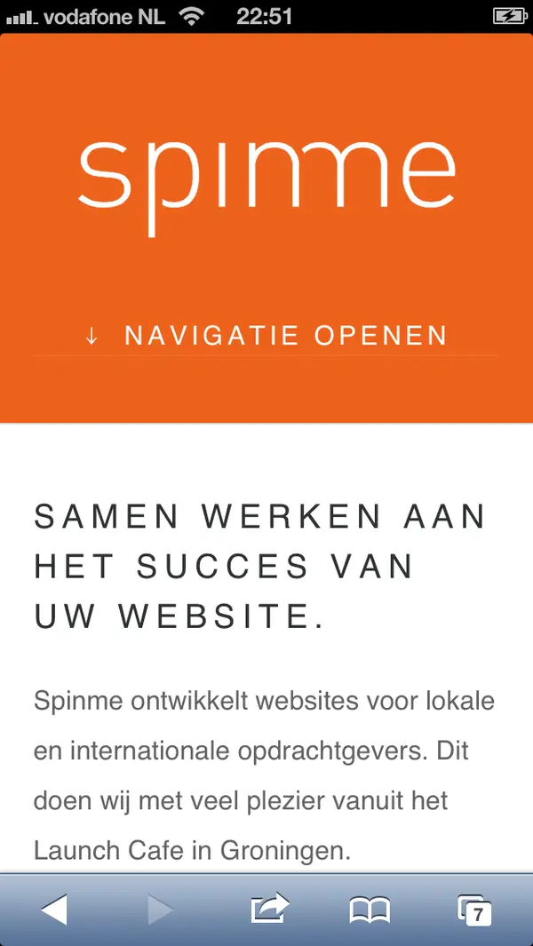 Uitgebreide paginaweergave van Spinme