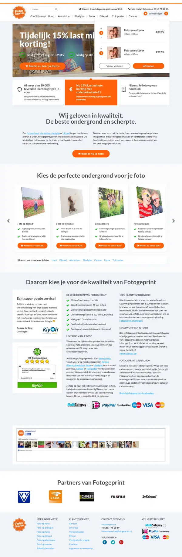 Complete page layout for Fotogeprint